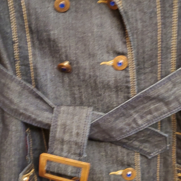 Junior's Denim Trench Coat - Picture 7 of 14